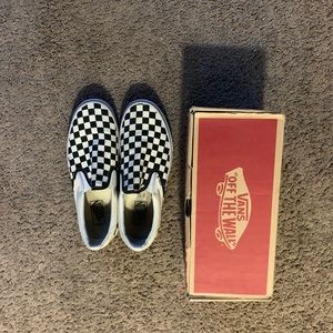 Checkered slip on vans
